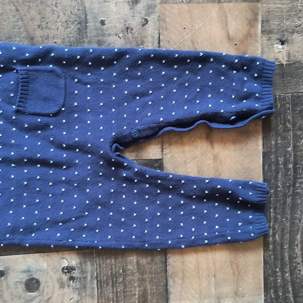 Janie And Jack Hedgehog Blue Faire Isle Knit Jumpsuit Romper Sz 12 -18 Months - Picture 11 of 12